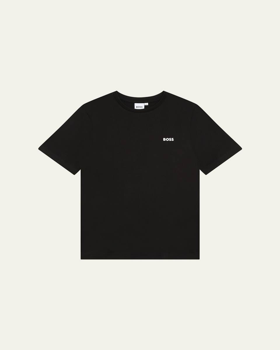 Boy's Contrast Logo-Print T-Shirt, Size 4-5